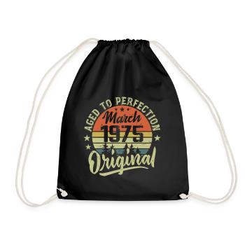 Rétro Mars 1975 Cadeau Mars 1975 Né en Mars 1975 - Sac de sport léger - noir - Devant