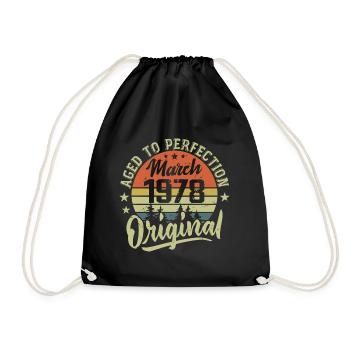 Rétro Mars 1978 Cadeau Mars 1978 Né en Mars 1978 - Sac de sport léger - noir - Devant