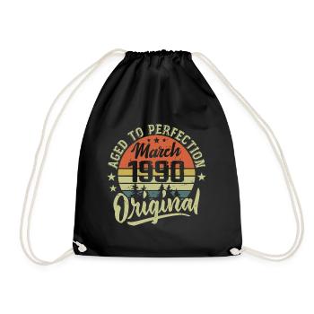 Cadeau Mars 1990 Né en Mars 1990 Rétro Mars 1990 - Sac de sport léger - noir - Devant