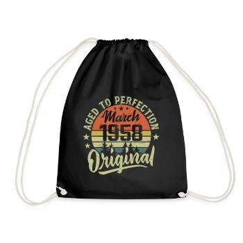 Cadeau Mars 1958 Né en Mars 1958 Rétro Mars 1958 - Sac de sport léger - noir - Devant