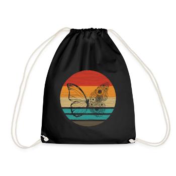 Papillon Retro Style Vintage - Sac de sport léger - noir - Devant