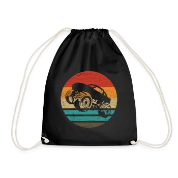 Monster Truck Retro Style Vintage - Drawstring Bag - black - Front
