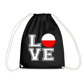 Love Poland / Love Polen Land Länder - Turnbeutel - Schwarz - Vorne