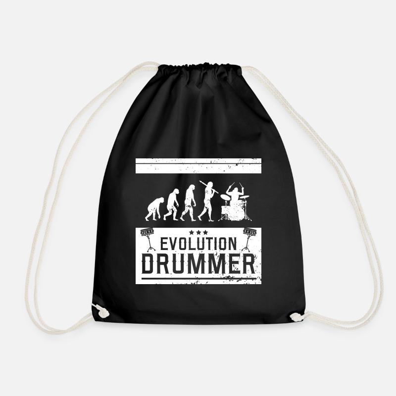 Evolution Drummer | Schlagzeug Musikinstrument - Turnbeutel - Schwarz
