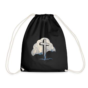 Jésus nuage Jésus croix - Sac de sport léger - noir - Devant
