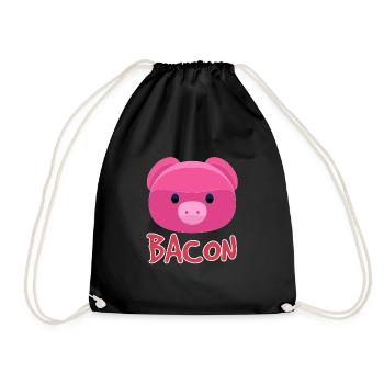 Bacon Schwein - Turnbeutel - Schwarz - Vorne