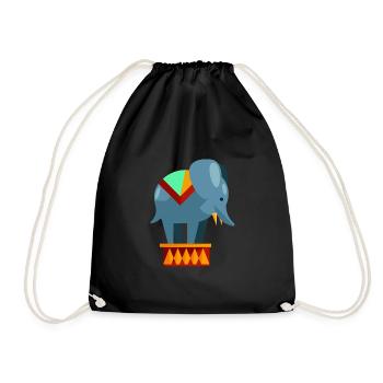 Circus elephant - Drawstring Bag - black - Front