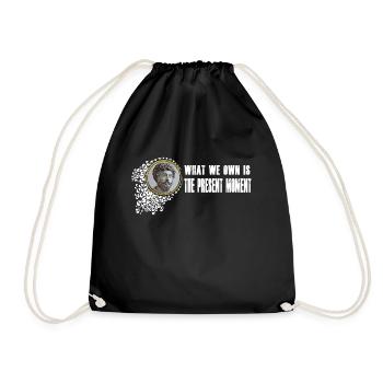 Marcus Aurelius - We own the present moment - Drawstring Bag - black - Front
