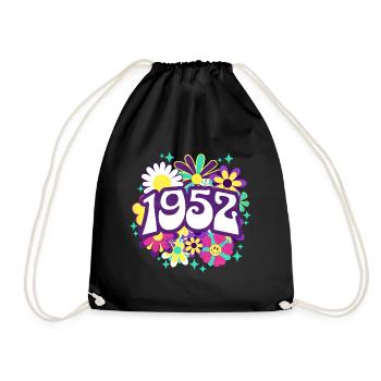 Groovy and Vintage 1952 70 Years Anniversary - Drawstring Bag - black - Front