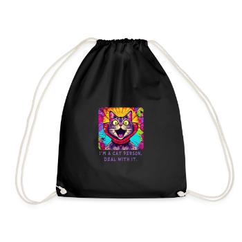 Cat lovers Unite - I'm proud of it! - Drawstring Bag - black - Front