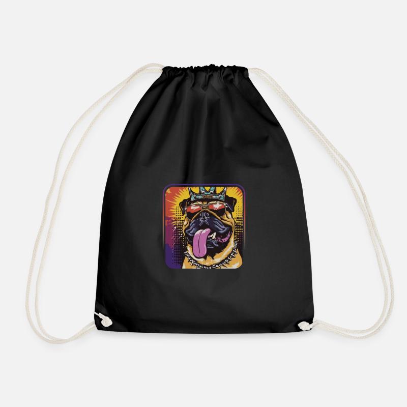 Stubborn Guardian Dog - Drawstring Bag - black