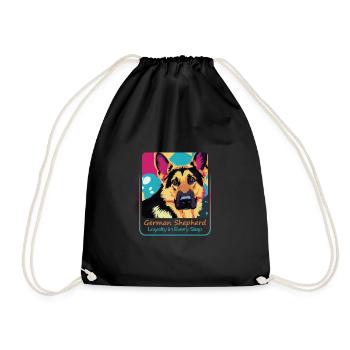 Fidèle chien de berger allemand - Sac de sport léger - noir - Devant