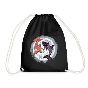 Koi yin yang - Sac de sport léger - noir - Devant