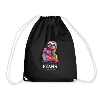 Funny outfit for optimists, sloth, sloth - Drawstring Bag - black - Front