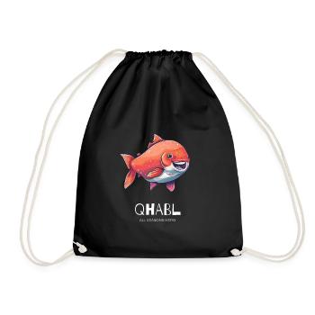 Lustiges Outfit für Angler, Fisch, Natur - Turnbeutel - Schwarz - Vorne