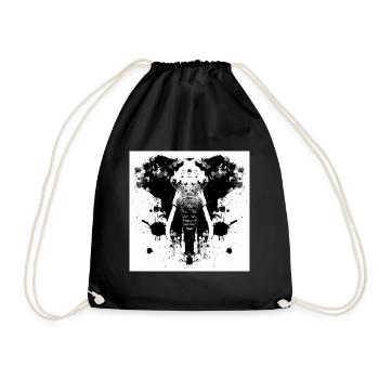 Rorschach Elephant - Drawstring Bag - black - Front