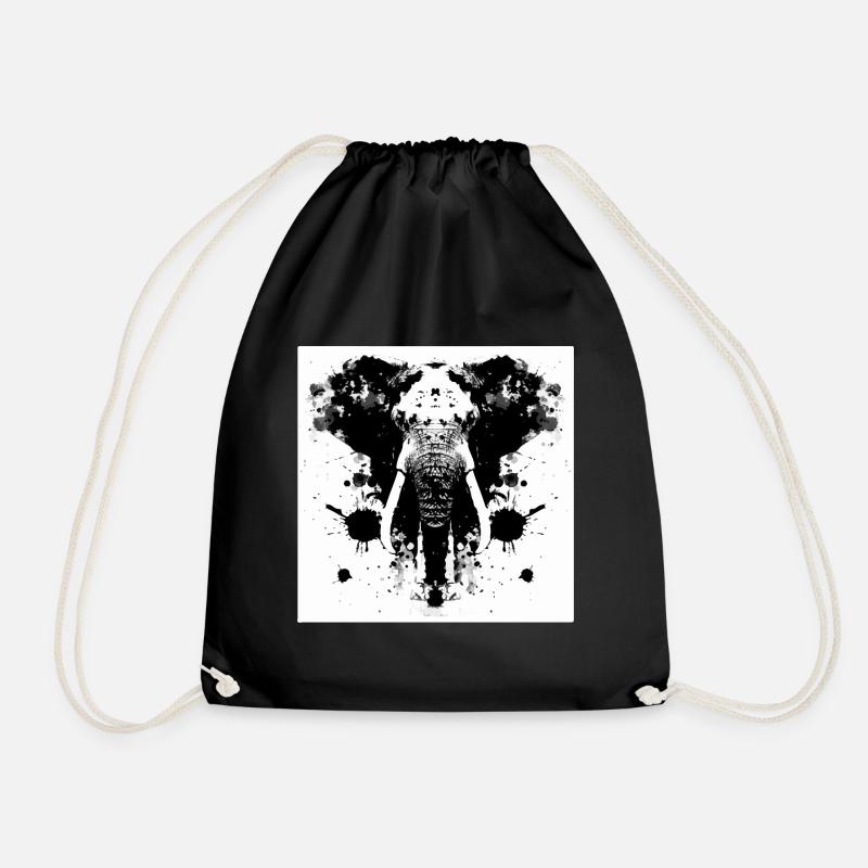 Rorschach-Elefant - Turnbeutel - Schwarz