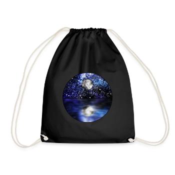 Kosmische Vollmondszene - Turnbeutel - Schwarz - Vorne