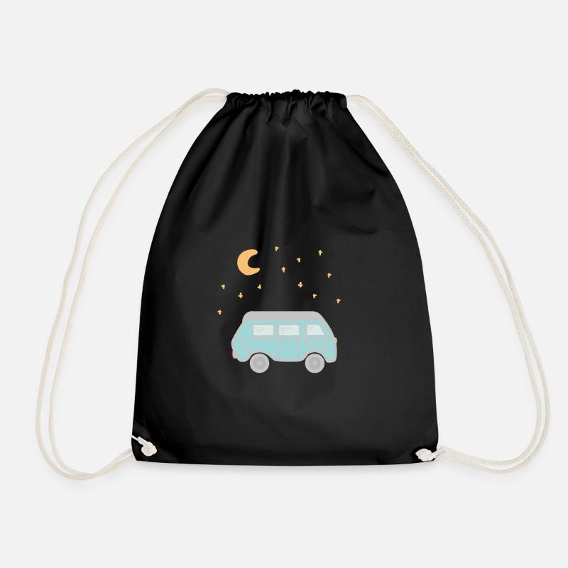 Campervan under the stars - Drawstring Bag - black