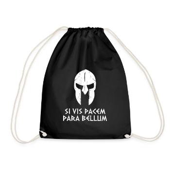 Si vis pacem para bellum Spartaner - Turnbeutel - Schwarz - Vorne