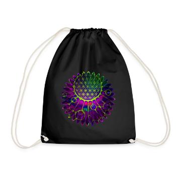 Flower Of Life - Geometric Blossom 2 - Turnbeutel - Schwarz - Vorne