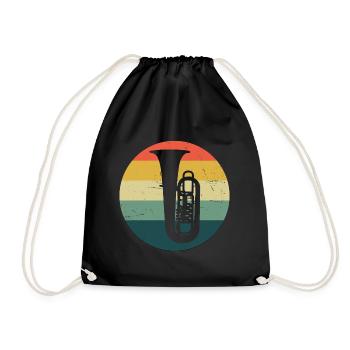 Tuba Blasinstrument Tuba Blasmusik Tubist - Turnbeutel - Schwarz - Vorne