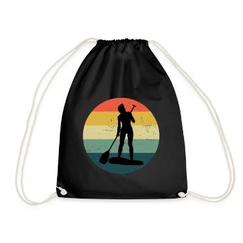 Women's Standup Paddleboard Standup Paddle Stand up - Drawstring Bag - black - Front