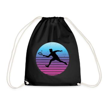 Women's Men's Pickleball Games Racquetball Games - Drawstring Bag - black - Front