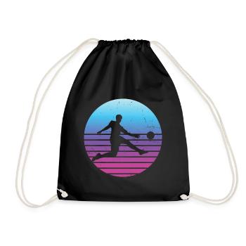 Men's Football Playing Women's Football Spit - Drawstring Bag - black - Front