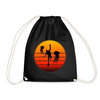 Divers Women Scuba Diver Diver Scuba Divers Divers - Drawstring Bag - black - Front
