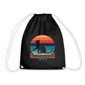 Best cat dad ever best cat dad kitten - Drawstring Bag - black - Front