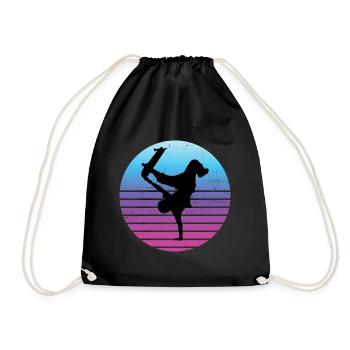 Skating Skater Skateboarder Women Skateboarding - Drawstring Bag - black - Front