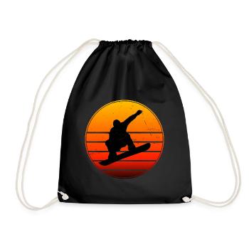 Snowboarding Women's Snowboard Snowboarder Men - Drawstring Bag - black - Front