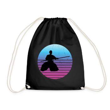 Men's Women Martial Arts Aikido Aikidoka Kampfspo - Drawstring Bag - black - Front