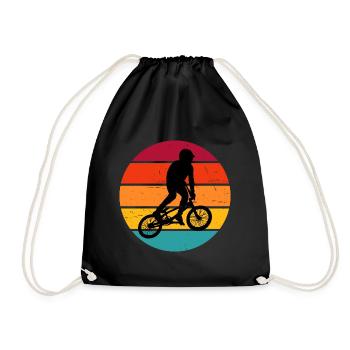 bmx boys men bmx bike bmx bike cycling - Drawstring Bag - black - Front