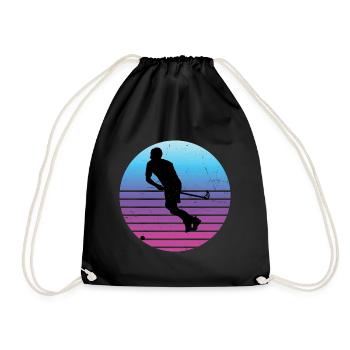 Women's Floorball Men Innebandy Hockey Salibandy - Drawstring Bag - black - Front