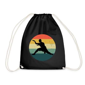 Damen Kampfsport Kung Fu Kungfu Herren Wushu - Turnbeutel - Schwarz - Vorne