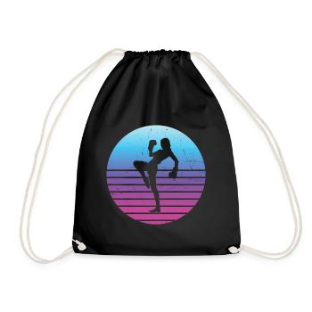 Kickbox Kickboxing Kickboxer Herren Boxing - Turnbeutel - Schwarz - Vorne