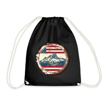 Montagnes vintage américaines - Sac de sport léger - noir - Devant