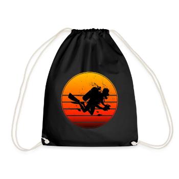 Diving Scuba Tauchen Free Dive Diver Scuba Taucher - Drawstring Bag - black - Front
