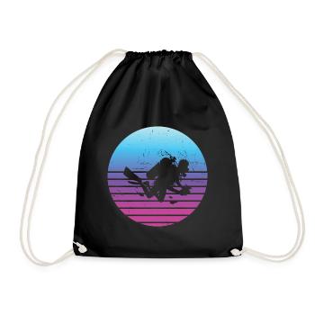 Diver Scuba Diver Diving Men's Scuba Diver - Drawstring Bag - black - Front