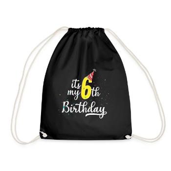 6 cadeau d'anniversaire de six ans - Sac de sport léger - noir - Devant