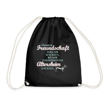 Friendship saying witty dog - Drawstring Bag - black - Front