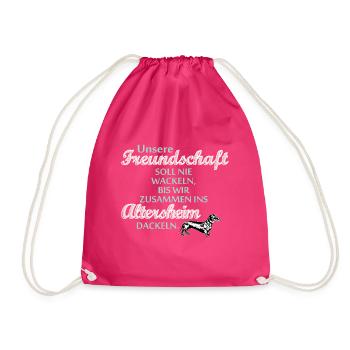 Friendship saying witty dog - Drawstring Bag - fuchsia - Front
