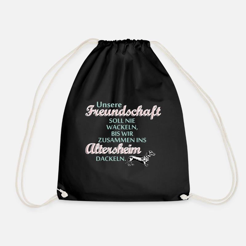 Freundschaft Spruch witzig Hund - Turnbeutel - Schwarz