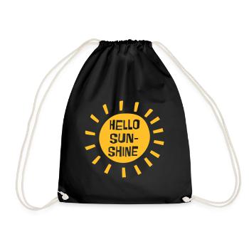 Hello Sunshine - Drawstring Bag - black - Front