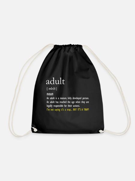 Adult - Drawstring Bag - black