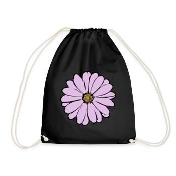 Flower pastel flower flowers pastel flowers lilac - Drawstring Bag - black - Front