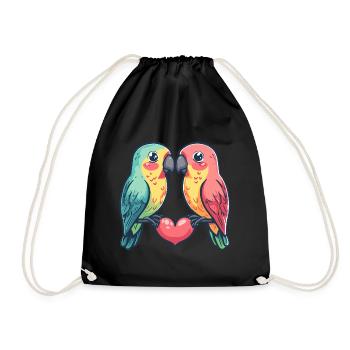 Papagai Couple Love Saint-Valentin - Sac de sport léger - noir - Devant