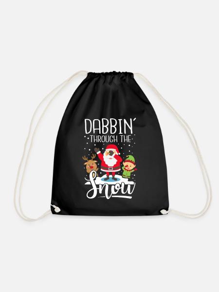 Dab Weihnachtsmann Rudolph Rentier Elf Geschenk - Turnbeutel - Schwarz